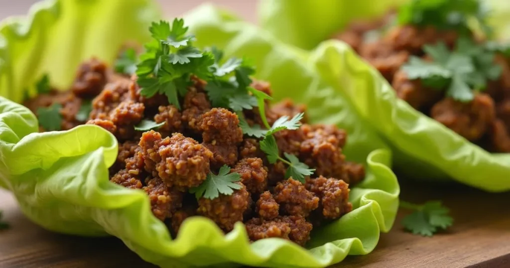 Ground Beef Lettuce Wraps