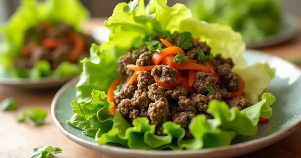 Ground Beef Lettuce Wraps