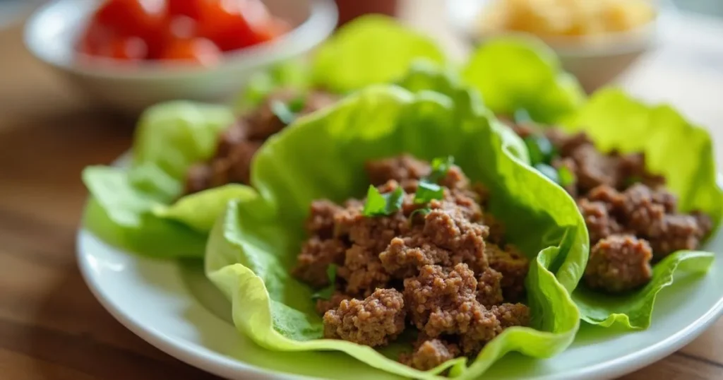 Ground Beef Lettuce Wraps