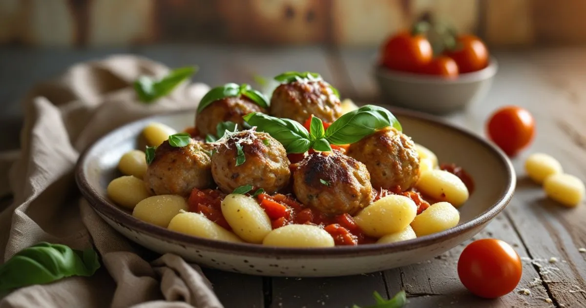 Tuscan Chicken Meatballs with Gnocchi