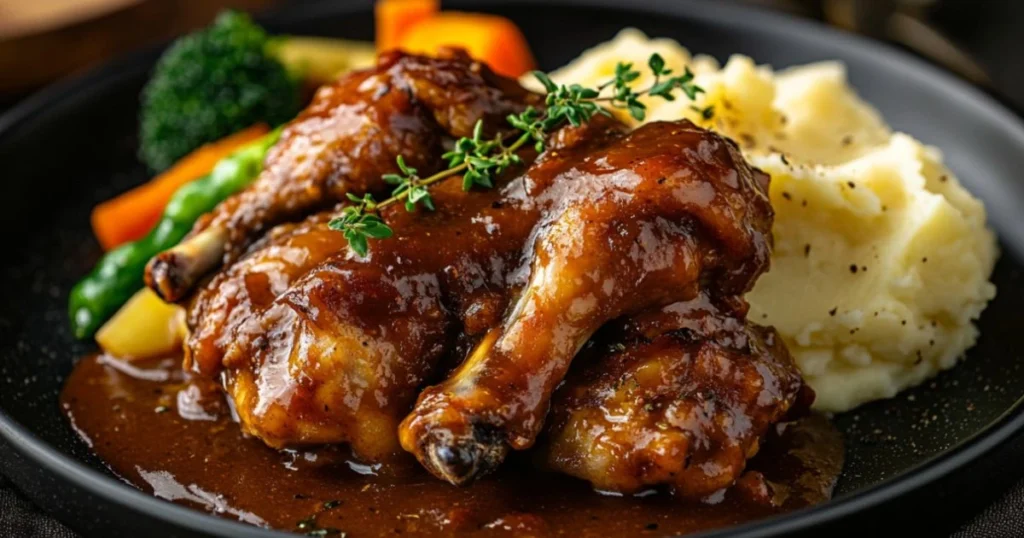 Elegant Plating of Smothered Turkey Wings